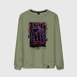 Свитшот хлопковый мужской Кот дремот Catnap, цвет: авокадо