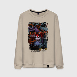 Свитшот хлопковый мужской Монстры Poppy Playtime, цвет: миндальный