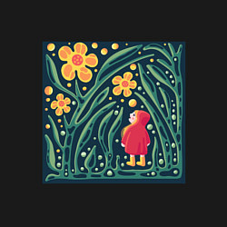 Свитшот хлопковый мужской Девочка в волшебном саду, цвет: черный — фото 2