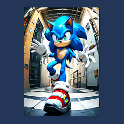 Свитшот хлопковый мужской Соника застали врасплох, цвет: тёмно-синий — фото 2