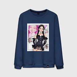 Свитшот хлопковый мужской Blackpink - Jennie, цвет: тёмно-синий
