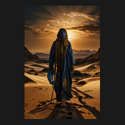 Свитшот хлопковый мужской Человек в пустыне, цвет: черный — фото 2