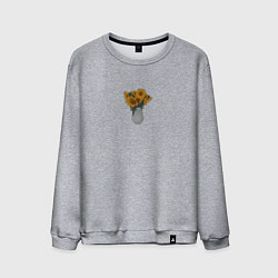 Свитшот хлопковый мужской Букет подсолнухов, цвет: меланж