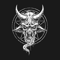 Свитшот хлопковый мужской Рогатый демон с языком, цвет: черный — фото 2