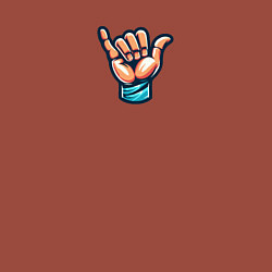 Свитшот хлопковый мужской Жест руки Шака или Джамбо, цвет: кирпичный — фото 2