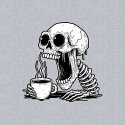 Свитшот хлопковый мужской Skeleton with coffee, цвет: меланж — фото 2