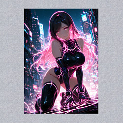 Свитшот хлопковый мужской Тифа Локхарт из Final Fantasy VII в стиле киберпан, цвет: меланж — фото 2