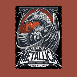 Свитшот хлопковый мужской Metallica - Michigan playbill Grand rapids, цвет: кирпичный — фото 2