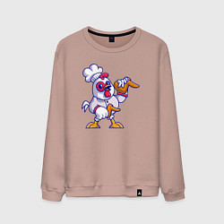 Свитшот хлопковый мужской Петушок повар, цвет: пыльно-розовый