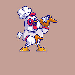 Свитшот хлопковый мужской Петушок повар, цвет: пыльно-розовый — фото 2