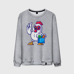 Свитшот хлопковый мужской Петушок с продуктами, цвет: меланж