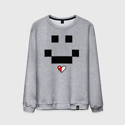 Свитшот хлопковый мужской Minecraft улыбка и любовь, цвет: меланж