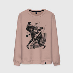 Свитшот хлопковый мужской Кикбоксинг, цвет: пыльно-розовый