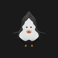 Свитшот хлопковый мужской Cartoon penguin character, цвет: черный — фото 2