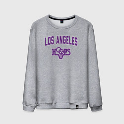 Свитшот хлопковый мужской Los Angeles hoops, цвет: меланж