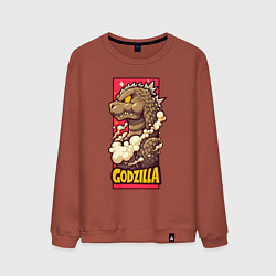 Свитшот хлопковый мужской Pink godzilla, цвет: кирпичный