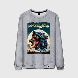 Свитшот хлопковый мужской Волки Роллинг Стоунз - фантазия, цвет: меланж