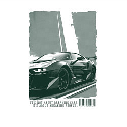 Свитшот хлопковый мужской Постер спорткара, цвет: белый — фото 2