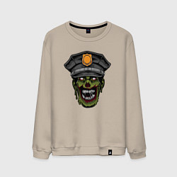 Свитшот хлопковый мужской Зомби полицейский, цвет: миндальный