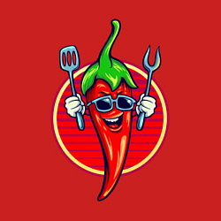 Свитшот хлопковый мужской Горячий перчик, цвет: красный — фото 2