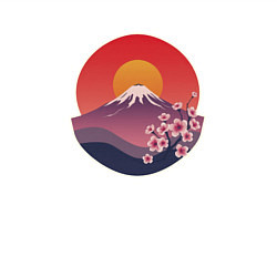 Свитшот хлопковый мужской Гора Фудзи с сакурой, цвет: белый — фото 2