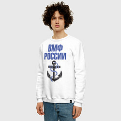 Свитшот хлопковый мужской ВМФ России, цвет: белый — фото 2