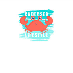 Свитшот хлопковый мужской Симпатичный крабик и надпись, цвет: белый — фото 2