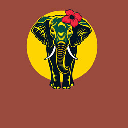 Свитшот хлопковый мужской Слон и цветок, цвет: кирпичный — фото 2