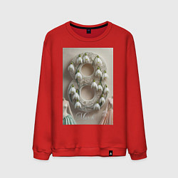 Свитшот хлопковый мужской Ландыши девушкам на 8 марта, цвет: красный