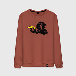 Свитшот хлопковый мужской Мартышка с бананом, цвет: кирпичный