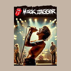 Свитшот хлопковый мужской Мик Джагер - Роллинг Стоунз, цвет: миндальный — фото 2