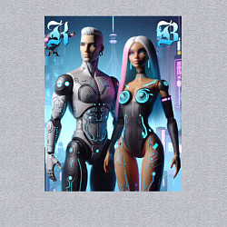 Свитшот хлопковый мужской Barbie and Ken - cyber fantasy, цвет: меланж — фото 2