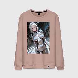 Свитшот хлопковый мужской Девушка-наемница, цвет: пыльно-розовый