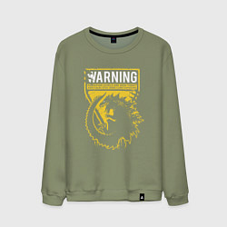 Мужской свитшот Годзилла - предупреждение