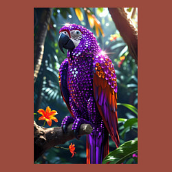 Свитшот хлопковый мужской Попугай из драгоценных камней, цвет: кирпичный — фото 2