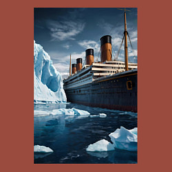 Свитшот хлопковый мужской Титаник плывет среди айсбергов, цвет: кирпичный — фото 2
