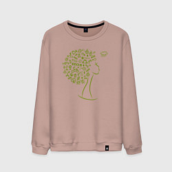 Свитшот хлопковый мужской Эко девчонка, цвет: пыльно-розовый
