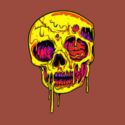 Свитшот хлопковый мужской Желтый растекшийся череп, цвет: кирпичный — фото 2