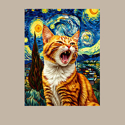 Свитшот хлопковый мужской Крик котика, цвет: миндальный — фото 2