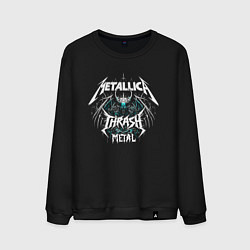 Свитшот хлопковый мужской Metallica - thrash metal rock, цвет: черный