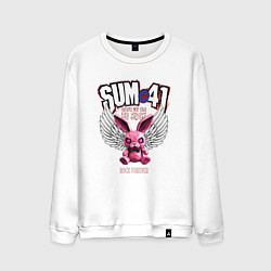 Свитшот хлопковый мужской Sum 41 розовый кролик, цвет: белый
