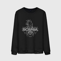 Свитшот хлопковый мужской Scania super, цвет: черный
