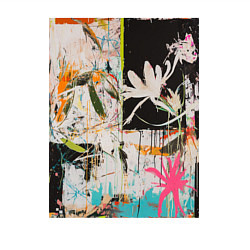 Свитшот хлопковый мужской Тропическая абстрактная картина, цвет: белый — фото 2