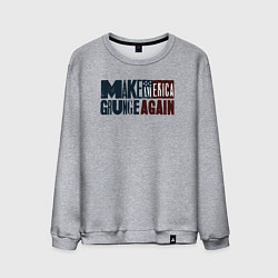 Свитшот хлопковый мужской Сделаем Америку гранжевой снова, цвет: меланж