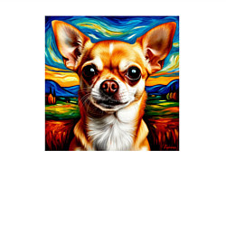 Свитшот хлопковый мужской Чихуахуа в стиле Мунка, цвет: белый — фото 2