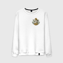 Свитшот хлопковый мужской 9 мая значок на сердце, цвет: белый