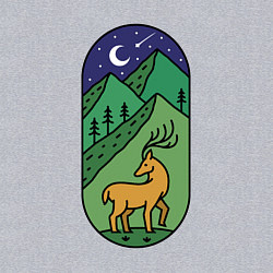 Свитшот хлопковый мужской Олень и горы, цвет: меланж — фото 2