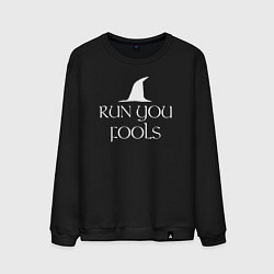 Свитшот хлопковый мужской Run you fools The lord of the rings, цвет: черный
