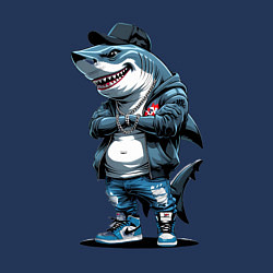 Свитшот хлопковый мужской Акула в кепке, цвет: тёмно-синий — фото 2