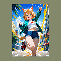 Свитшот хлопковый мужской Позитивная лисичка поднимающая настроение, цвет: авокадо — фото 2